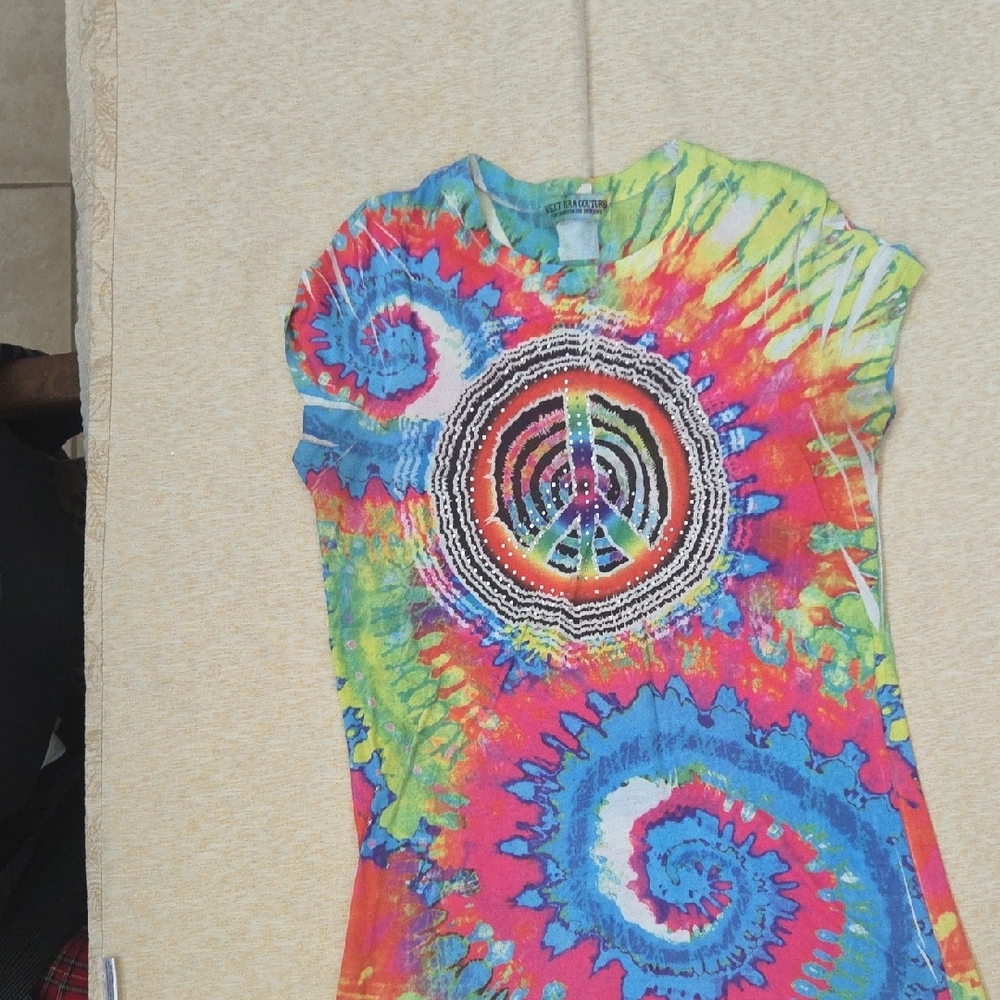 Vibrant Tie-Dye Peace Sign Tee